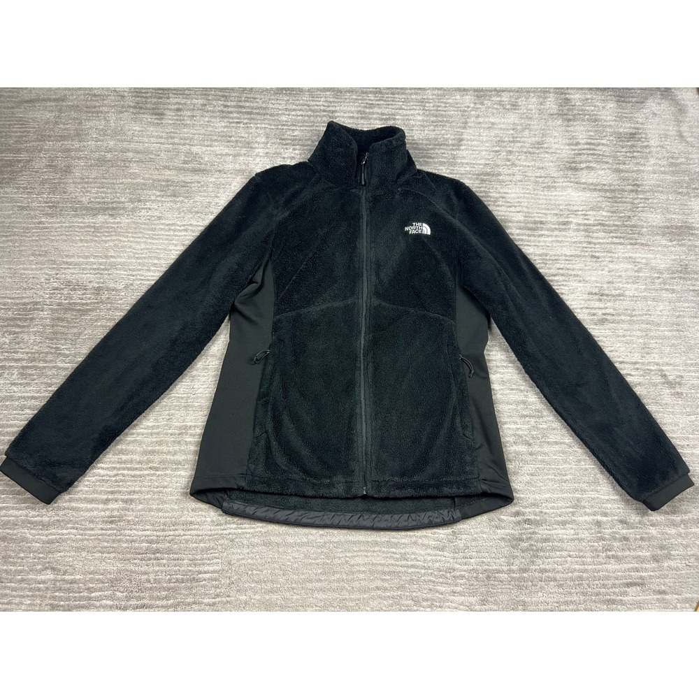 The North Face Fleece Jacket Womens Medium Black Osito Full‎ Zip Hybrid Stretch